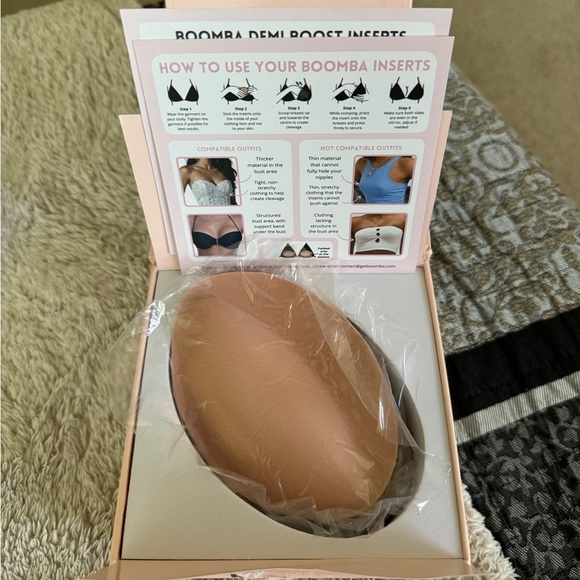 Boomba Demi Boost Bra Inserts Beige Size A cup - Picture 4 of 5
